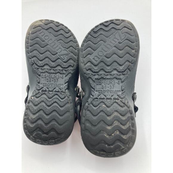 NothinZ Flip Flop Sandals Youth 3-4 Black Soft Rubber Women’s 5-6 Comfort Lounge - Picture 6 of 6